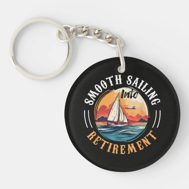 Porte-clefs Capitaine navigation tranquille en retraite (Devant)