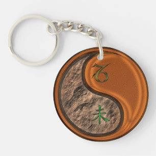 Porte-clefs Capricorne et chèvre de bois
