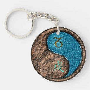 Porte-clefs Capricorne et Chien d'eau
