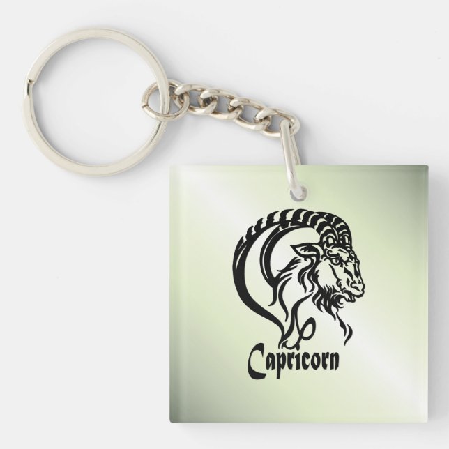Porte-clefs Capricorne la Chèvre de Mer Zodiaque Vert (Devant)