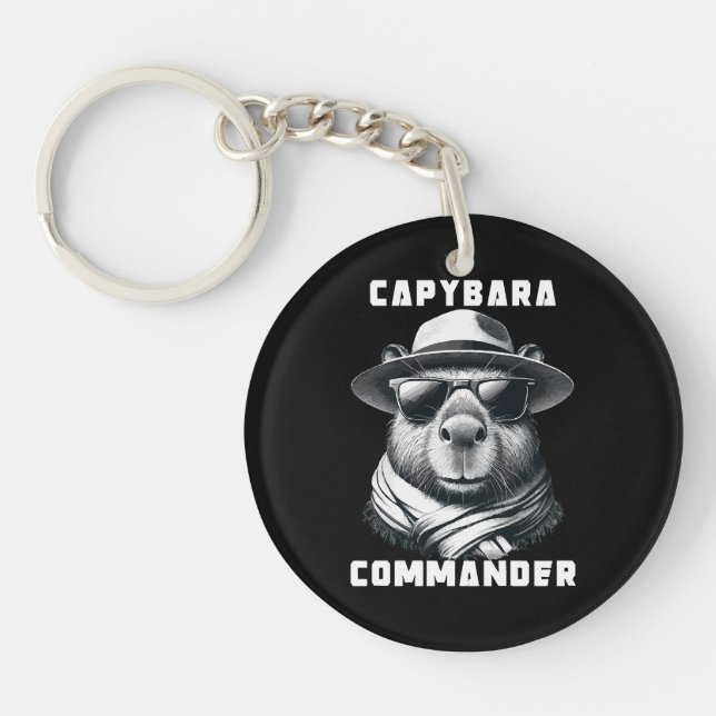 Porte-clefs Capybara Avec Lunettes De Soleil Capy Commander (Devant)