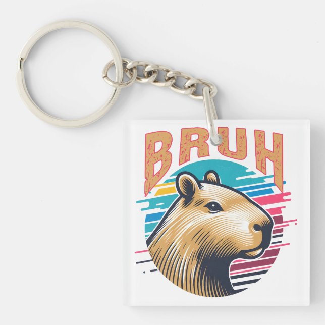 Porte-clefs Capybara Bruh Funny Bruh Capybara Amateurs Hommes  (Devant)