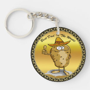 Porte-clefs Caractère mexicain de pomme de terre de casquette