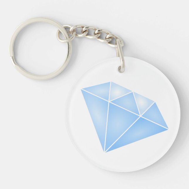 Porte-clefs Carat diamant bleu brillant (Devant)