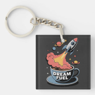 Porte-clefs Carburant de rêve Graphique : Fusée décollant du c