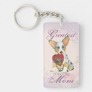Porte-clefs Cardigan Welsh Corgi Heart Mom