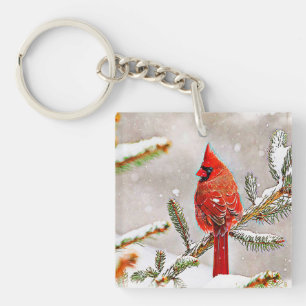 Porte-clefs Cardinal dans un pin