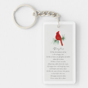 Porte-clefs Cardinal Photo Funeral Favoriser Carte Memorial