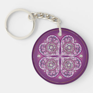 Porte-clefs Cardinal Red Rosace
