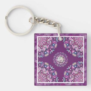 Porte-clefs Cardinal Red Rosace