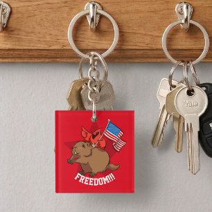 Porte-clefs Cardinal rouge excentrique et liberté de marmotte