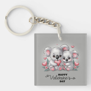 Porte-clefs Caricature adorée Koala Coeurs Saint Valentin