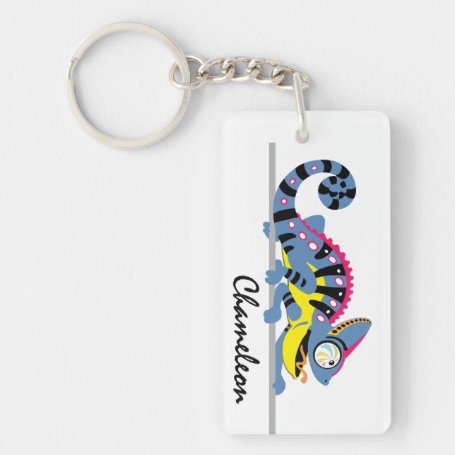 Porte-clefs caricature caméléon (Devant)