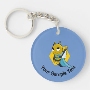 Porte-clefs Caricature d'abeille Superhero