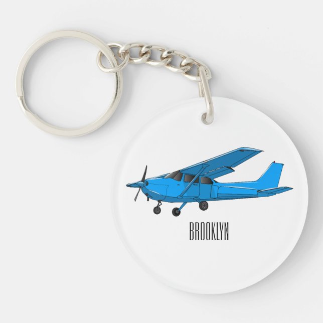 Porte-clefs Caricature d'avion à voilure fixe (Devant)