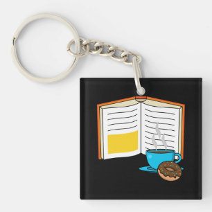 Porte-clefs Caricature de café et de beignets