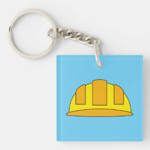Porte-clefs Caricature de Casquette dur jaune