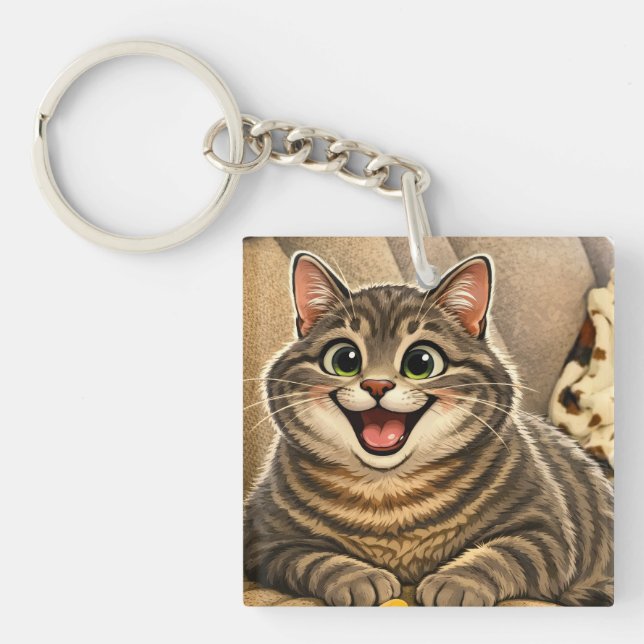 Porte-clefs Caricature de chat  (Devant)