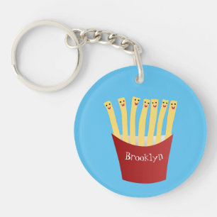 Porte-clefs Caricature de frites Cute kawaii fast food