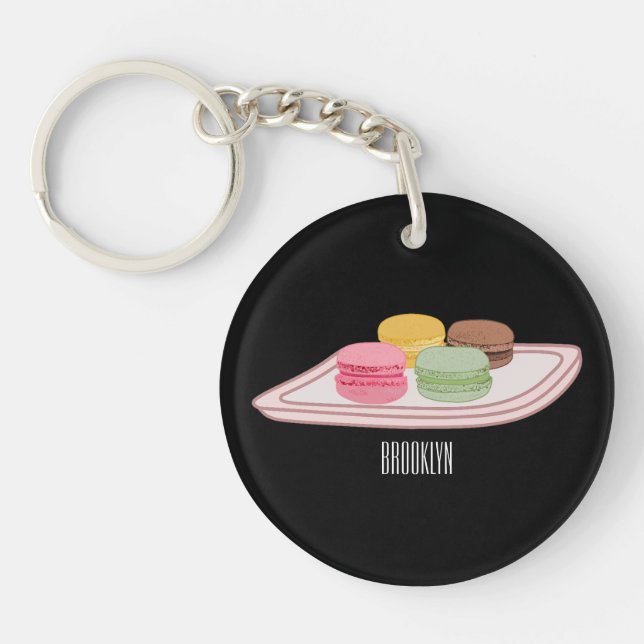 Porte-clefs Caricature de Macaron (Devant)