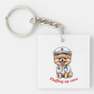 Porte-clefs Caricature d'infirmière avec Porte - clé de concep