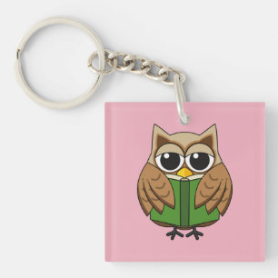 Porte-clefs Caricature du livre de lecture de la Chouette
