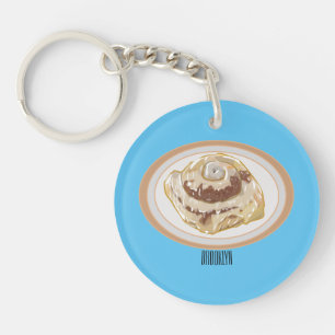 Porte-clefs Caricature en rouleau de cannelle