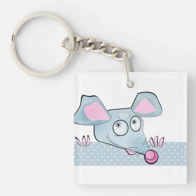 Porte-clefs Caricature souris rat Nouvel An 2020 symbole enfan (Devant)