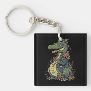 Porte-clefs caricature-vêtement de crocodile-veste-veste-avec-
