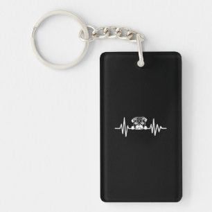 Porte-clefs Carlin Chien Heartbeat Face de Carlin mignonne