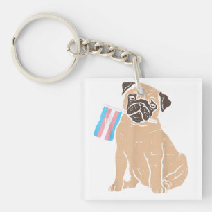 Porte-clefs Carlin Chien Transgenre Drapeau Trans Fierté LGBT