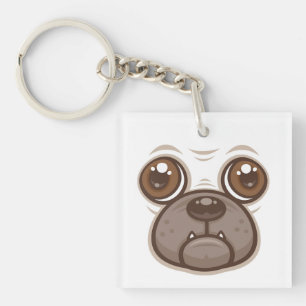 Porte-clefs Carlin de caricature Mug Chien Chien Chien Chien F