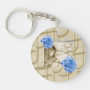 Porte-clefs Carousel Dreams Rose bleu Vintage Porte - clé circ