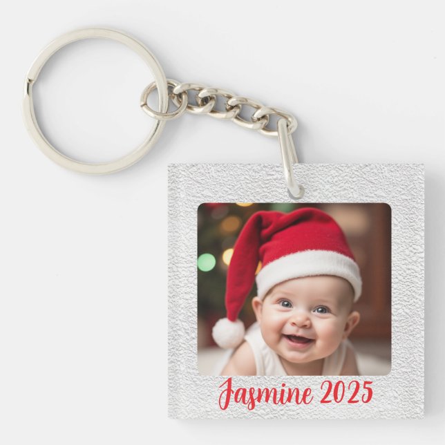 Porte-clefs Carré en Acrylique Personnalisable pour le Premier (Devant)