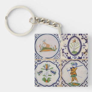 Porte-clefs Carreaux de Delft hollandais vintage Art de la pot