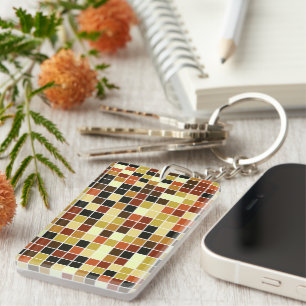 Porte-clefs Carreaux de piscine, Carreaux de mosaïque Brown, M