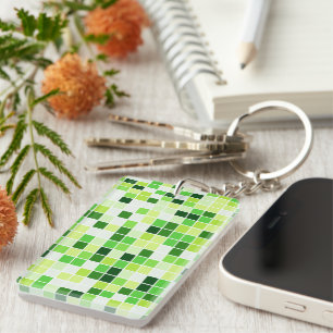 Porte-clefs Carreaux de Piscine, Carreaux de Mosaïque Verts, M