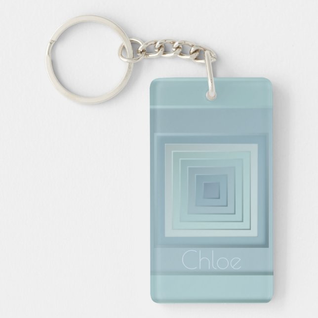 Porte-clefs Carrés géométriques chics (Devant)