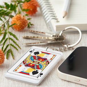 Porte-clefs Carte à jouer classique Jack de Pique