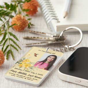 Porte-clefs Carte à poche Memorial Colibri Roses Jaunes