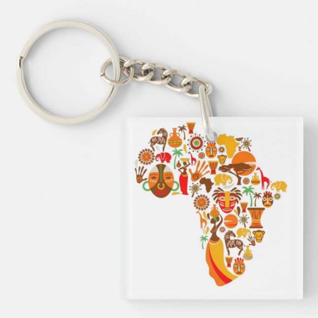 Porte-clefs Carte africaine (Devant)