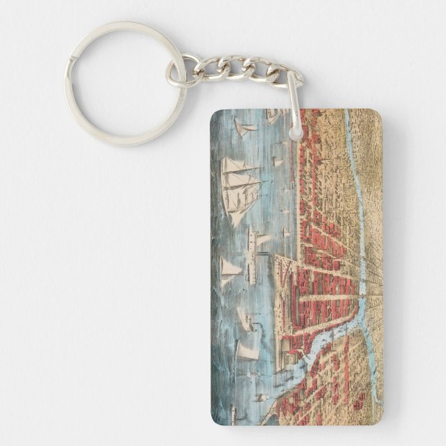 Porte-clefs CARTE : CHICAGO, c1857 (Devant)