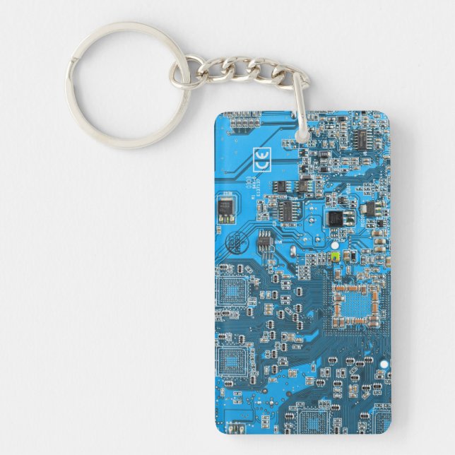 Porte-clefs Carte circuit bleu circuit imprimé à circuit impri (Devant)