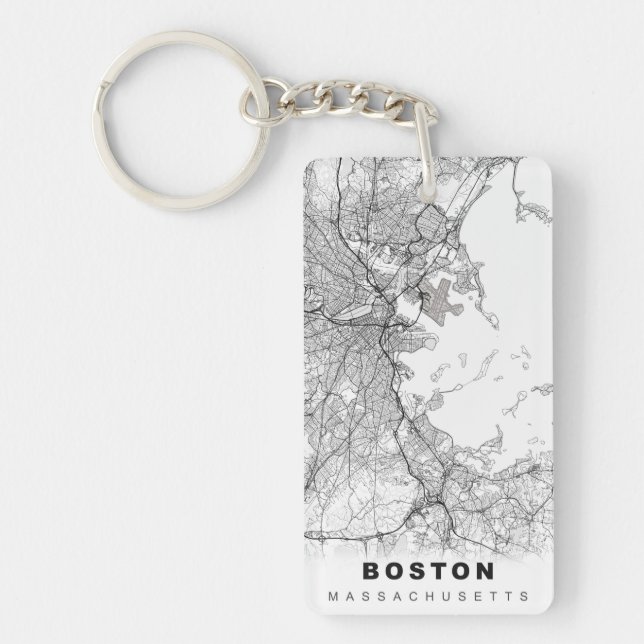 Porte-clefs Carte de Boston (Devant)