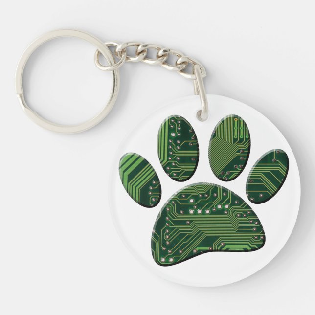 Porte-clefs Carte de circuit Pawprint Dog (Devant)