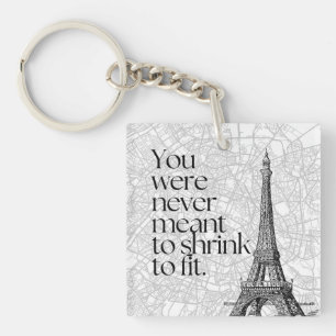 Porte-clefs Carte de la rue de Paris et citation de la Tour Ei
