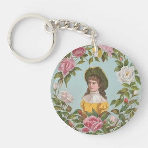 Porte-clefs Carte de la Saint-Valentin vintage allemande kitsc