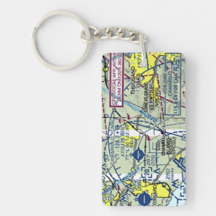 Porte-clefs Carte de l'aéroport de Camarillo / diagramme de ta