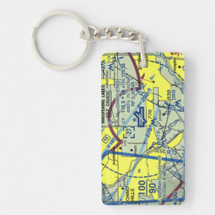 Porte-clefs Carte de l'aéroport de Chino / diagramme de taxi