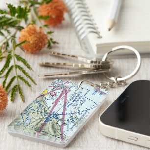 Porte-clefs Carte de l'aéroport de Kodiak / diagramme de taxi